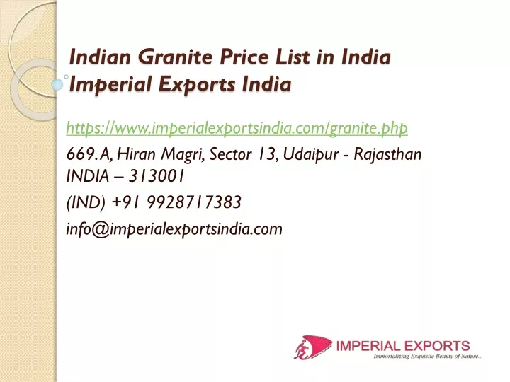 indian granite price list in india imperial exports india