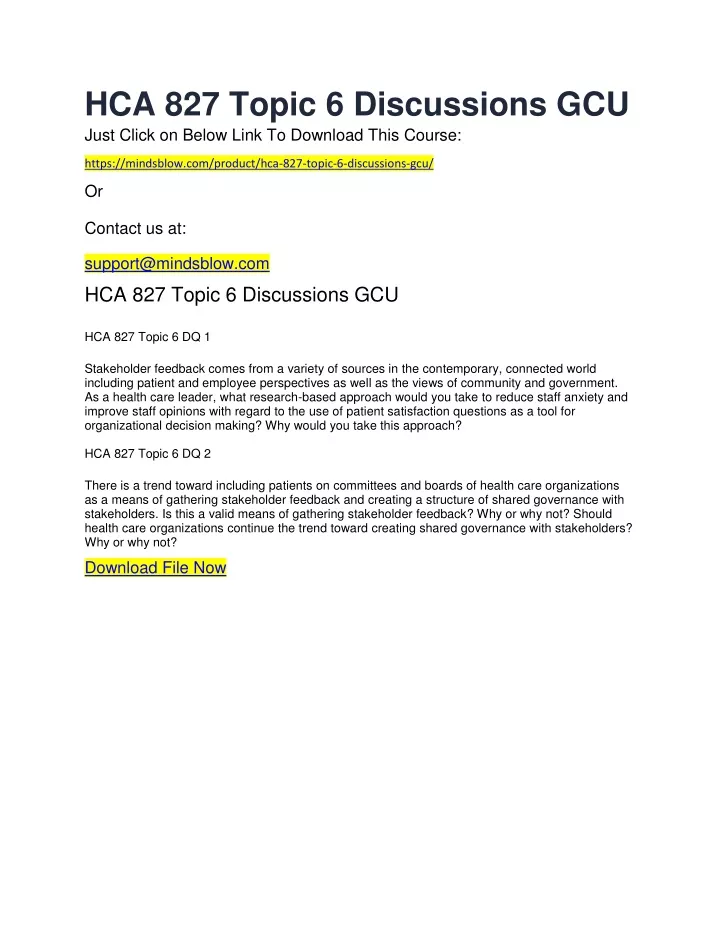 hca 827 topic 6 discussions gcu just click