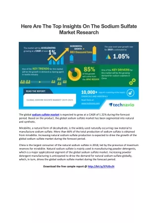 Here Are The Top Insights On The Sodium Sulfate Market Research