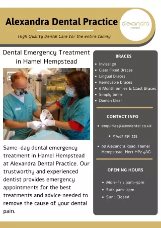 Dental Emergency Treatment in Hamel Hempstead