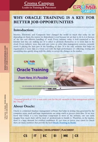 Why oracle training is a key for better job opportunities | 9711526942