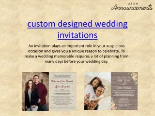Custom Designed Wedding Invitation