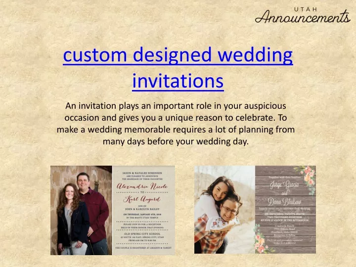 custom designed wedding invitations