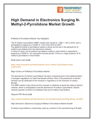 High Demand in Electronics Surging N-Methyl-2-Pyrrolidone Market Growth
