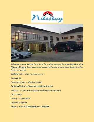 Hotels in Ring Road Ibadan | Nitestay.com