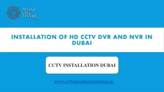 Installation of HD CCTV DVR and NVR Dubai