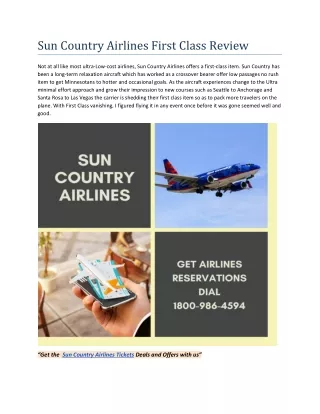 Sun Country Airlines First Class Review