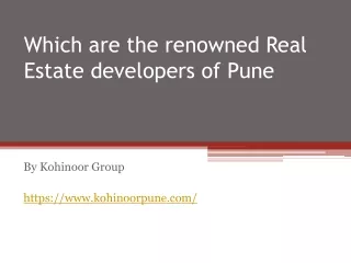 Best Real Estate Developers In Pune
