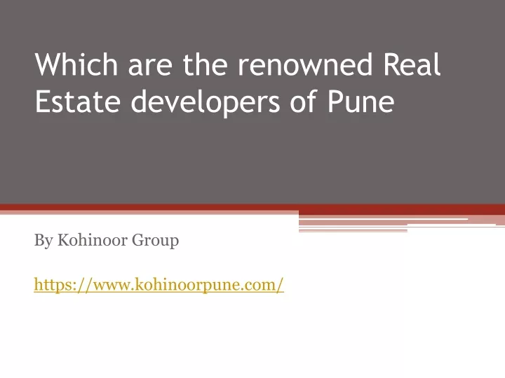 which are the renowned real estate developers of pune