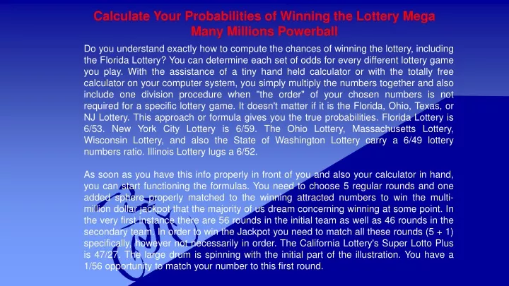 calculate your probabilities of winning