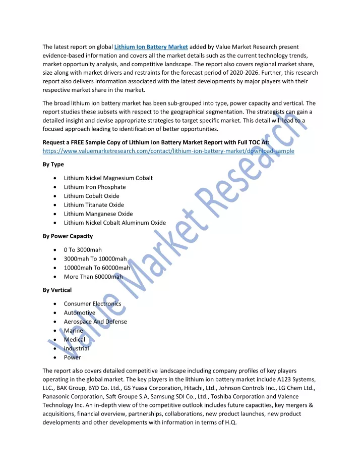 the latest report on global lithium ion battery