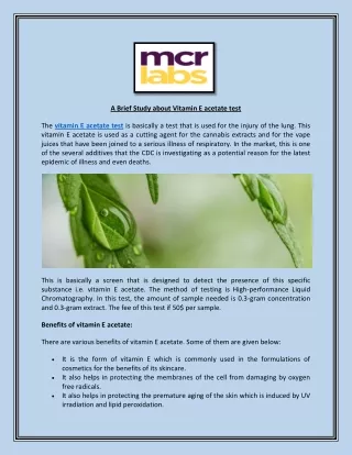 a brief study about vitamin e acetate test
