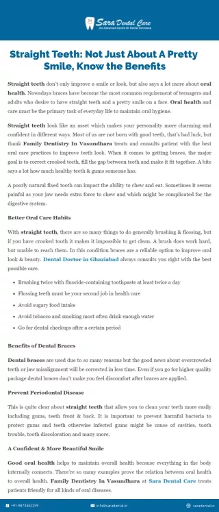 Straight Teeth: Not Just About A Pretty Smile, Know the Benefits
