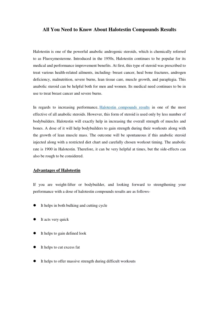 all you need to know about halotestin compounds