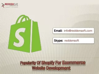 Popularity Of Shopify For Ecommerce Website Development