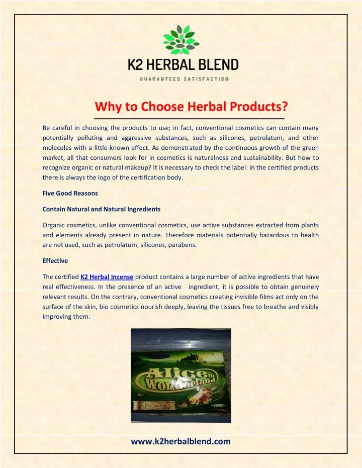 why to choose herbal products