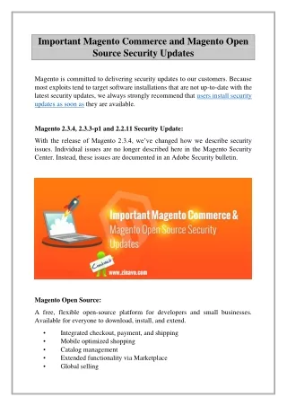 Important Magento Commerce and Magento Open Source Security Updates