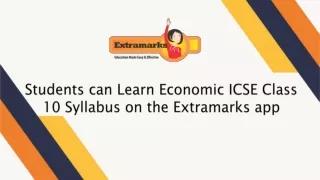 Students can Learn Economic ICSE Class 10 Syllabus on the Extramarks app