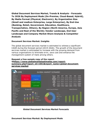 Global Document Services Market, Trends & Analysis - Forecasts To 2026