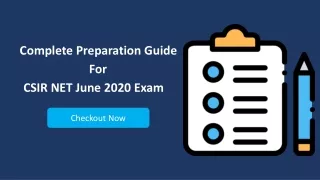 CSIR NET June 2020 Complete Preparation Guide