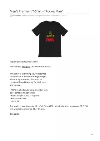 Mens Premium T-Shirt  Rocket Man - shirtbadass.com