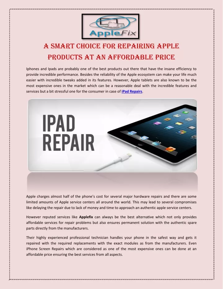 a smart choice for repairing apple products