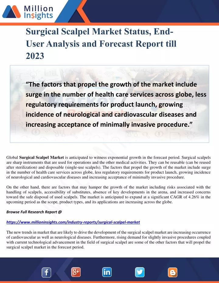 surgical scalpel market status end user analysis