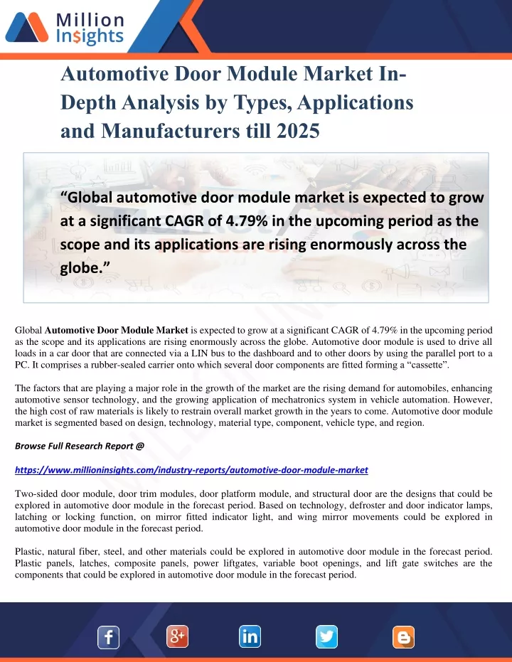 automotive door module market in depth analysis