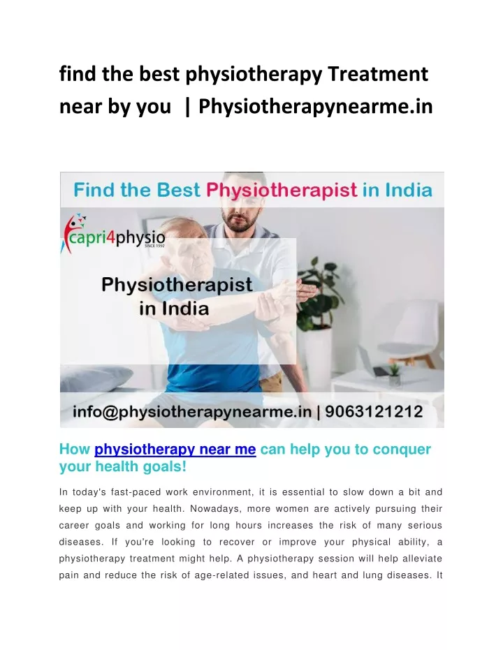 find the best physiotherapy treatment near