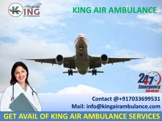 Get Finest Air Ambulance in Siliguri and Jamshedpur at Low Cost by King