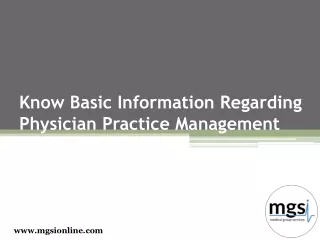 Physician Practice Management