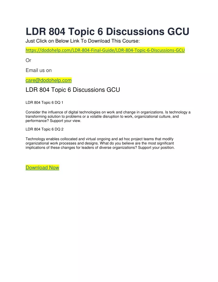 ldr 804 topic 6 discussions gcu just click