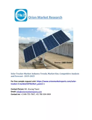 Solar Tracker Market: Industry Trends, Market Size, Competitive Analysis and Forecast - 2019-2025