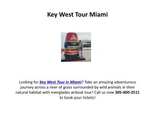 Key West Tour Miami