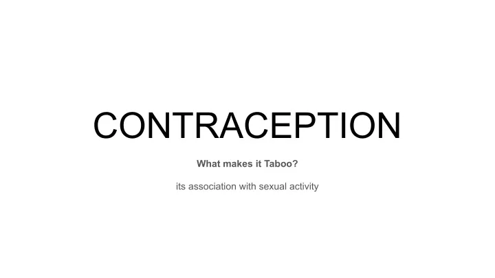 contraception