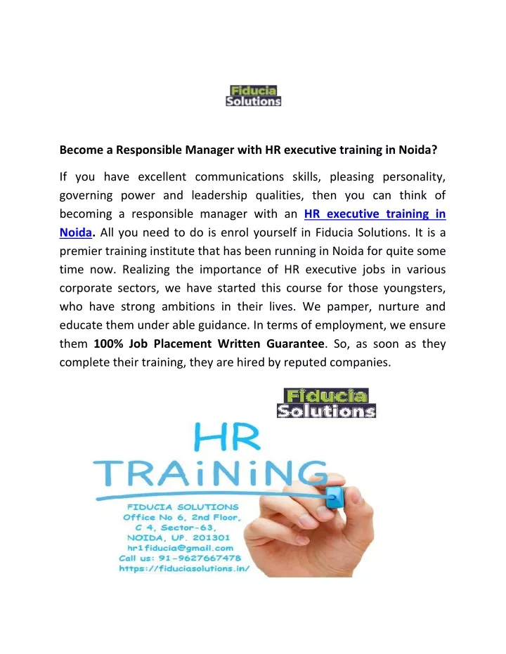 become a responsible manager with hr executive