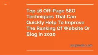 Find Out! Best 16 Off-Page SEO Methods To Instantly Increase The Ranking Of Blogs In 2020