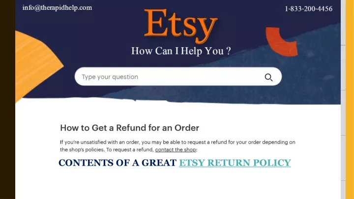contents of a great etsy return policy