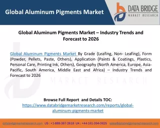 Global Aluminum Pigments Market – Industry Trends and Forecast to 2026