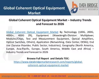 Global Coherent Optical Equipment Market – Industry Trends and Forecast to 2026