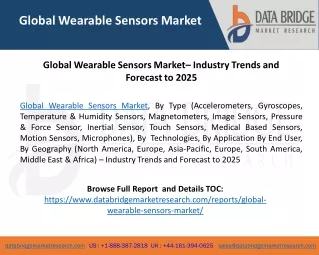 Global Wearable Sensors Market– Industry Trends and Forecast to 2025