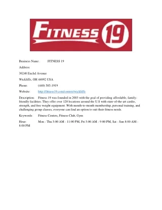 FITNESS 19