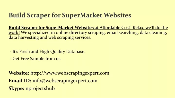 build scraper for supermarket websites