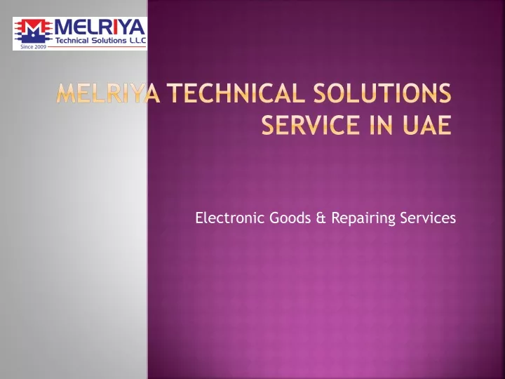 melriya technical solutions service in uae