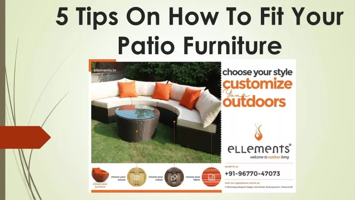 5 tips on how to fit your patio furniture