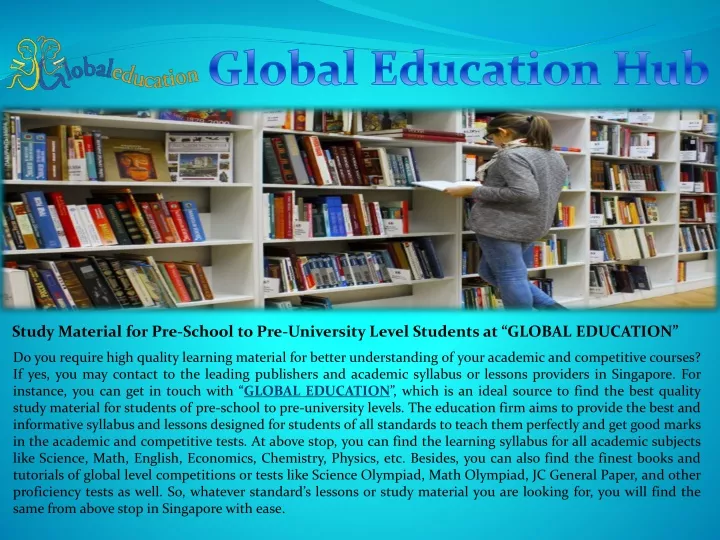 study material for pre school to pre university level students at global education