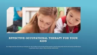 ?ccupational therapy for children