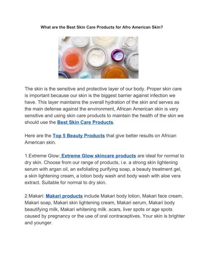 what are the best skin care products for afro