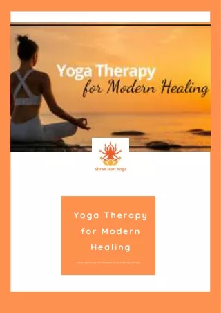 Yoga Therapy for Modern Healing