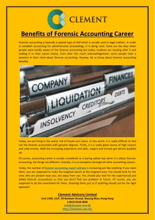 Benefits of Forensic Accounting Career